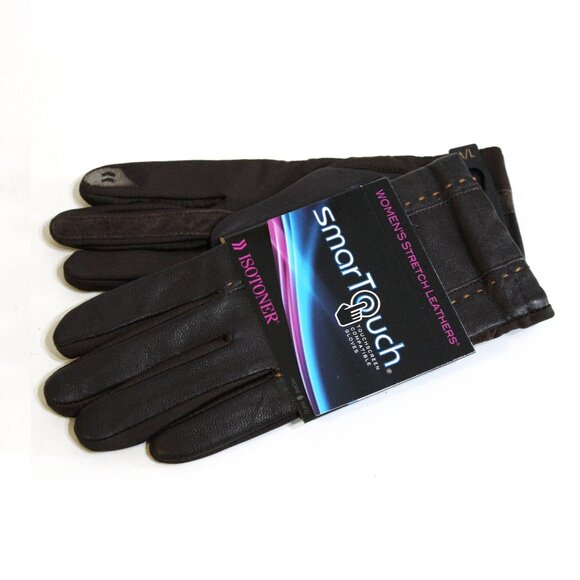 Isotoner Driving Gloves Brown Leather Size XL - Picture 1 of 3